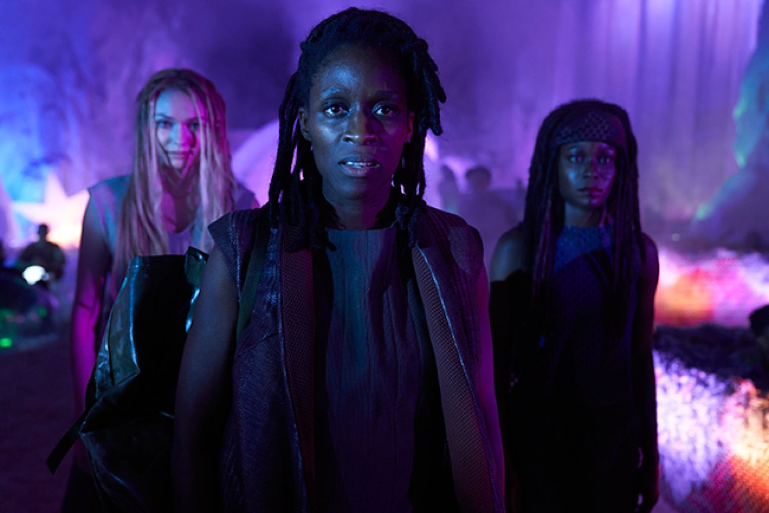 Sharon Duncan-Brewster stars in Sky One's brand new 'Intergalactic' as mob leader Tula Quik