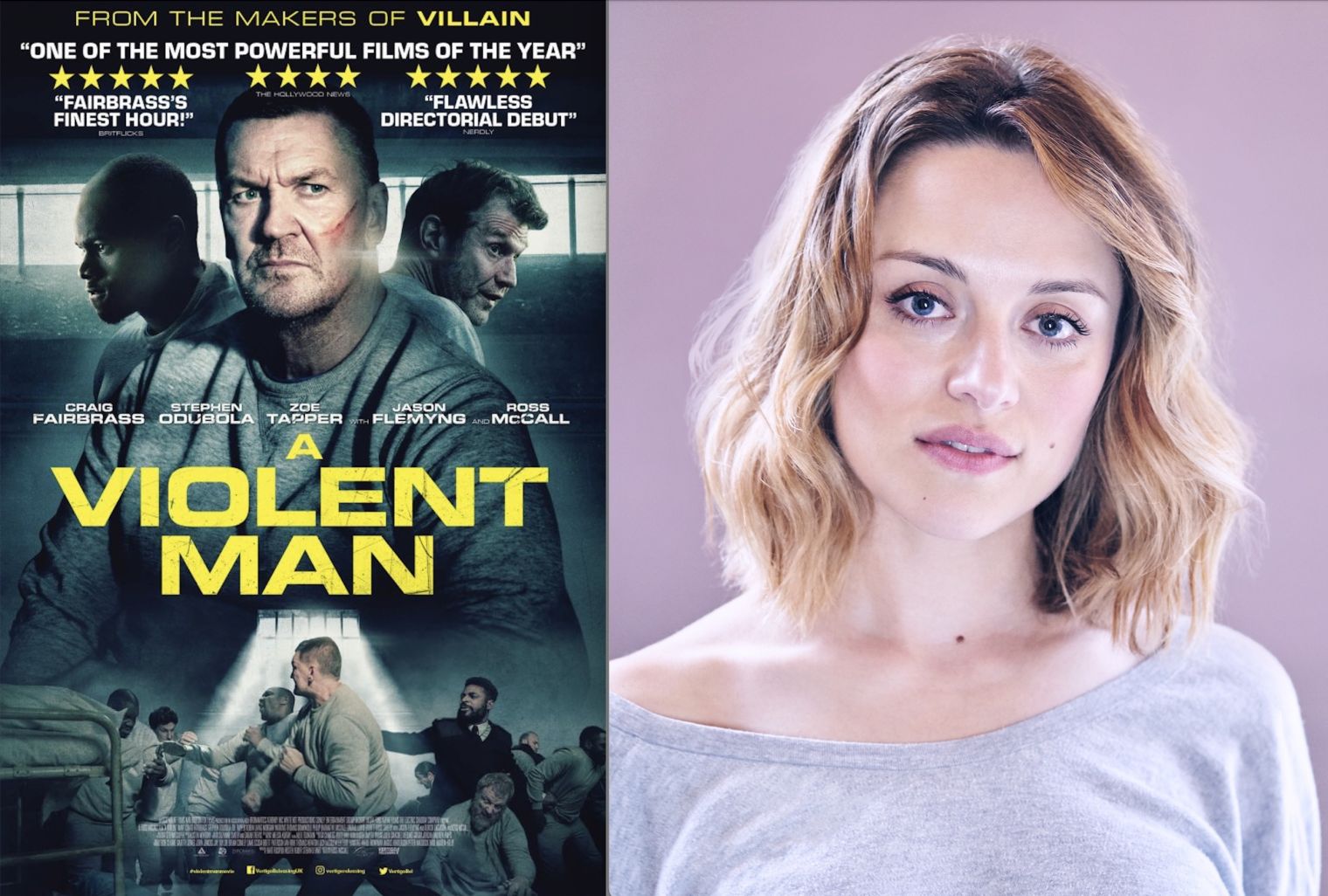 Crime thriller A Violent Man starring Zoë Tapper is released in cinemas nationwide tomorrow