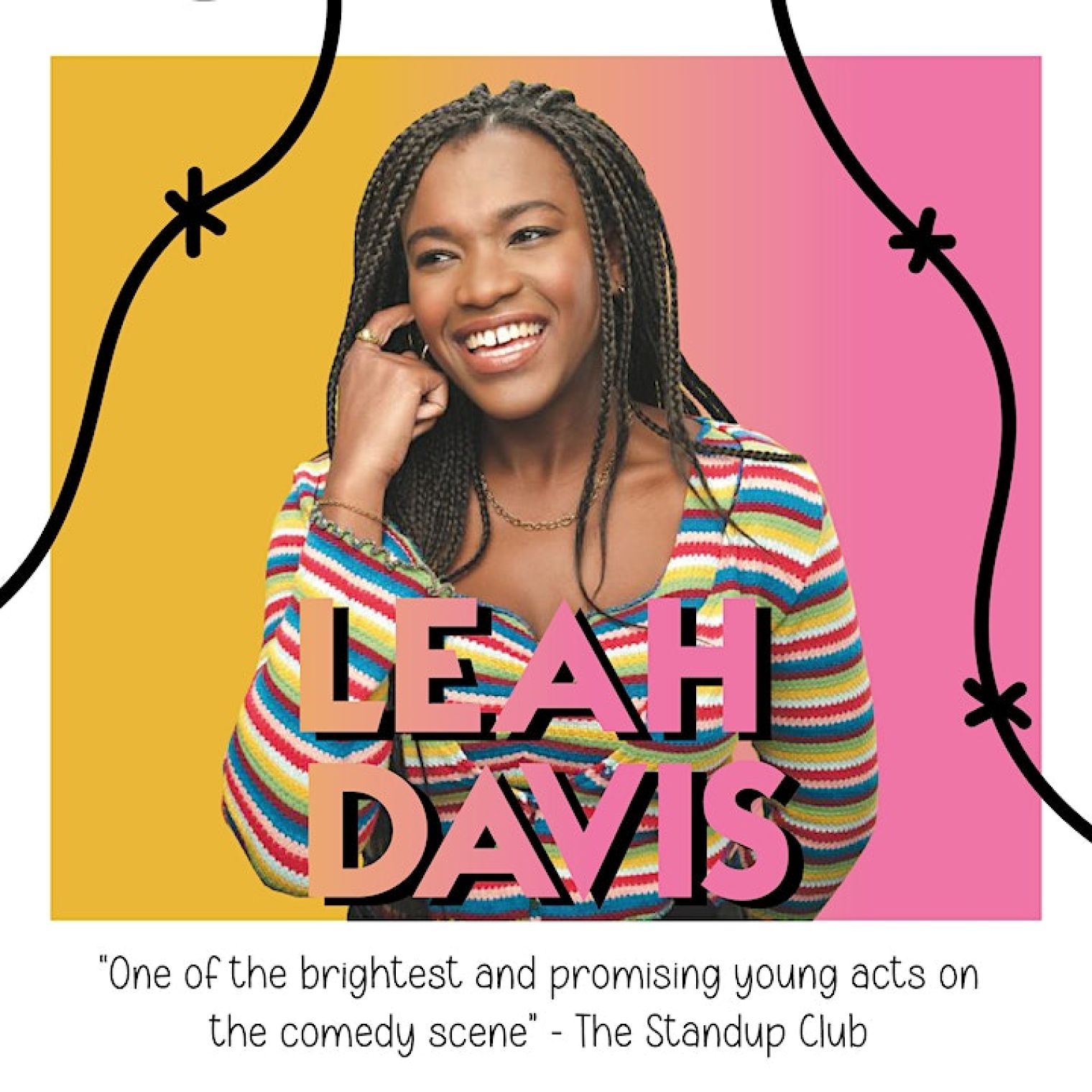 Comedian & presenter Leah Davis is performing at a special one-off comedy night in aid of Amnesty International tonight in Islington