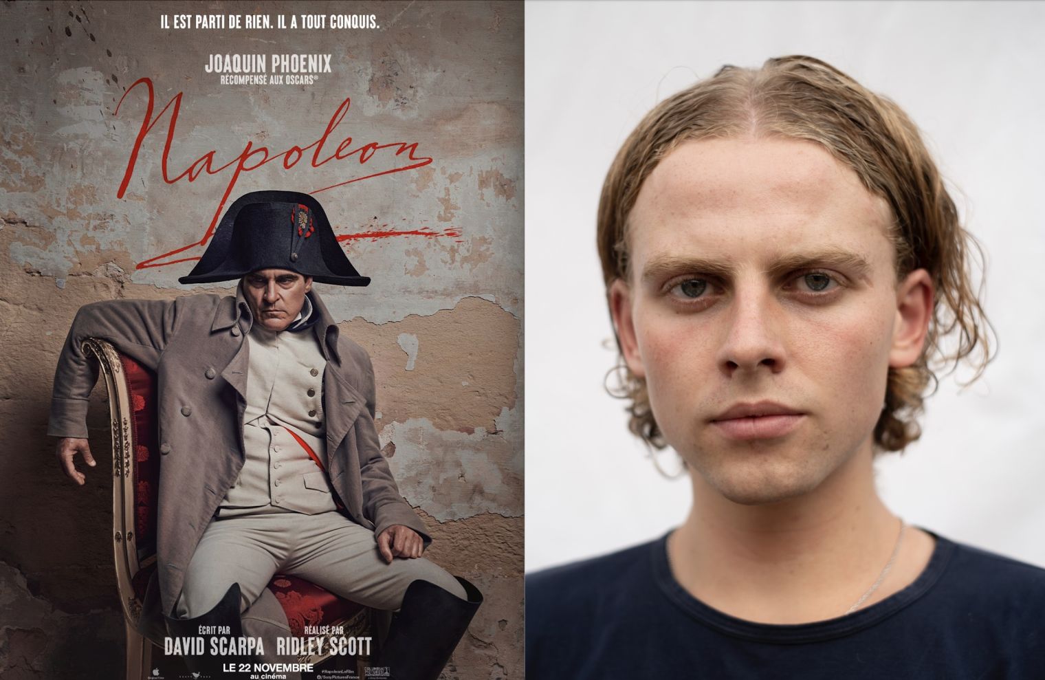 Thom Ashley plays La Bédoyère in Ridley Scott’s Apple TV+ epic ‘Napoleon’ which is out in November