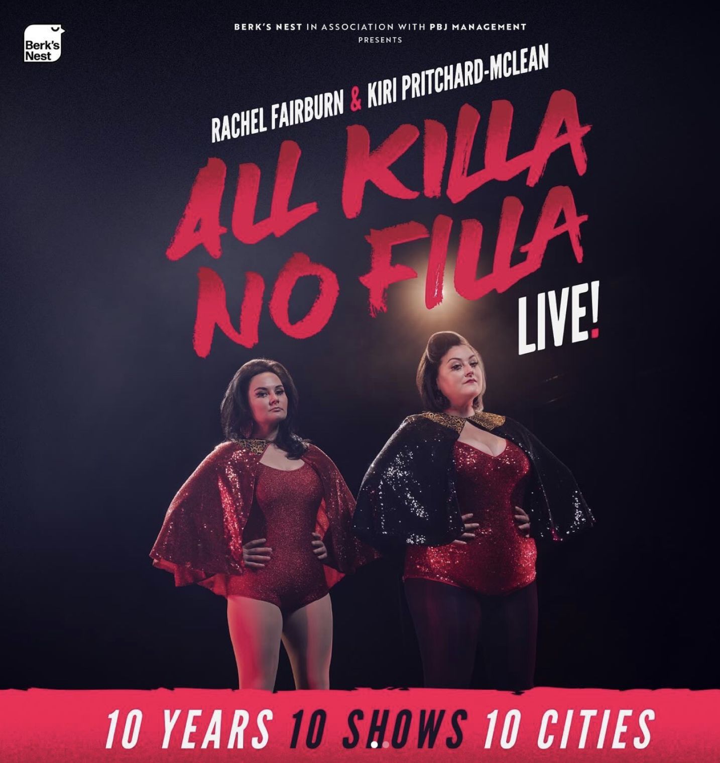  Rachel Fairburn has announced a brand new UK tour of her hit podcast ‘All Killa No Filla’, celebrating 10 years of the show