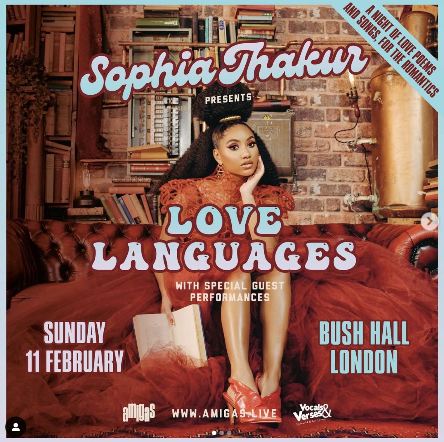 Sophia Thakur, described by Vogue as “one of the most adored poets of our time”, brings her latest live show ‘Love Languages’ to London this weekend