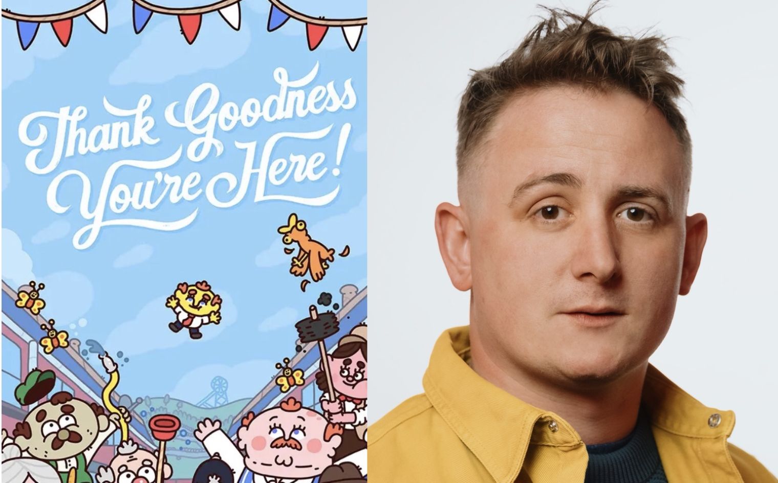 Today sees the release of brand new game ’Thank Goodness You’re Here’, featuring a plethora of Northern talent including comedian Chris Cantrill