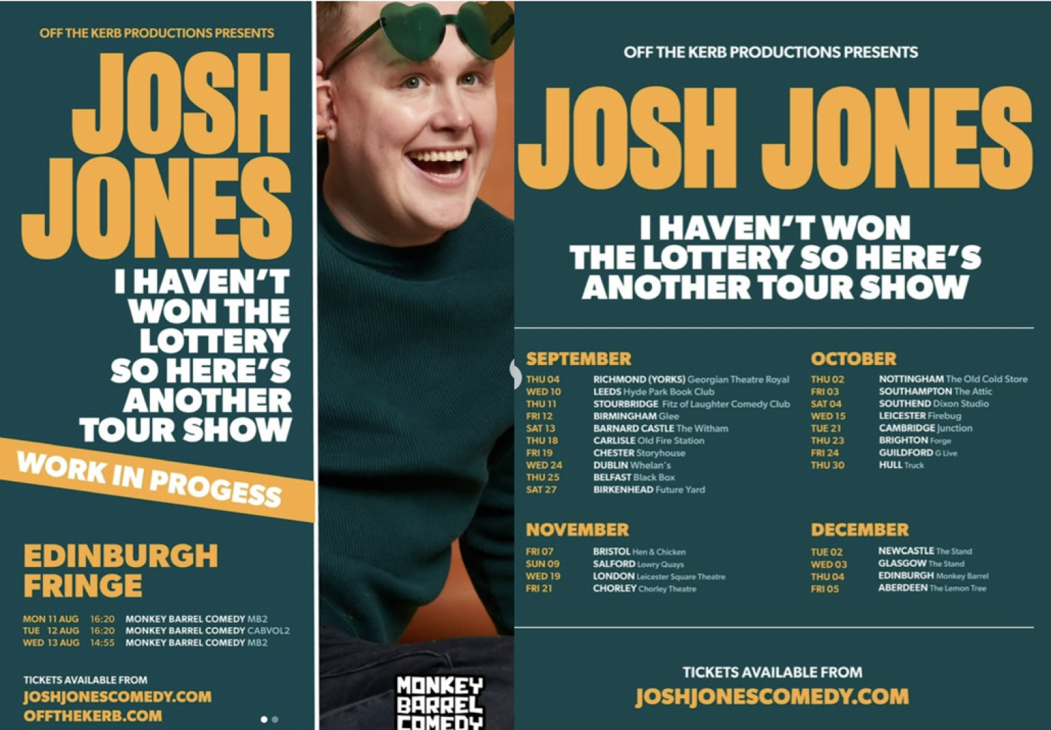 Josh Jones will be debuting his new show ‘I Haven’t Won the Lottery So Here’s Another Tour Show’ for a limited run at the Edinburgh Fringe next month
