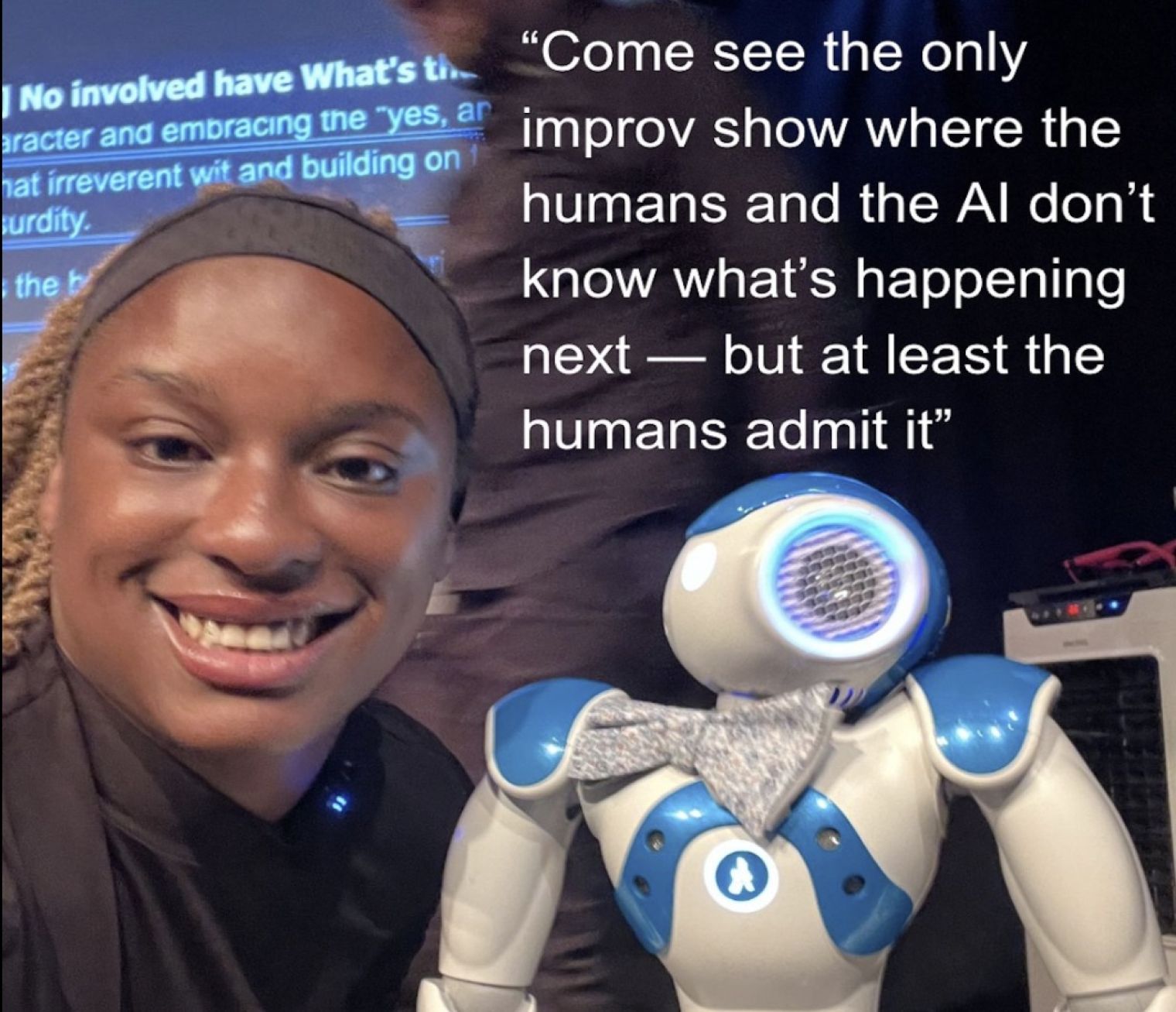 Sapphire McIntosh performs in ‘Improbotics Presents: Robo Tales’ at the Gilded Balloon Patter House from today as part of the Edinburgh Fringe